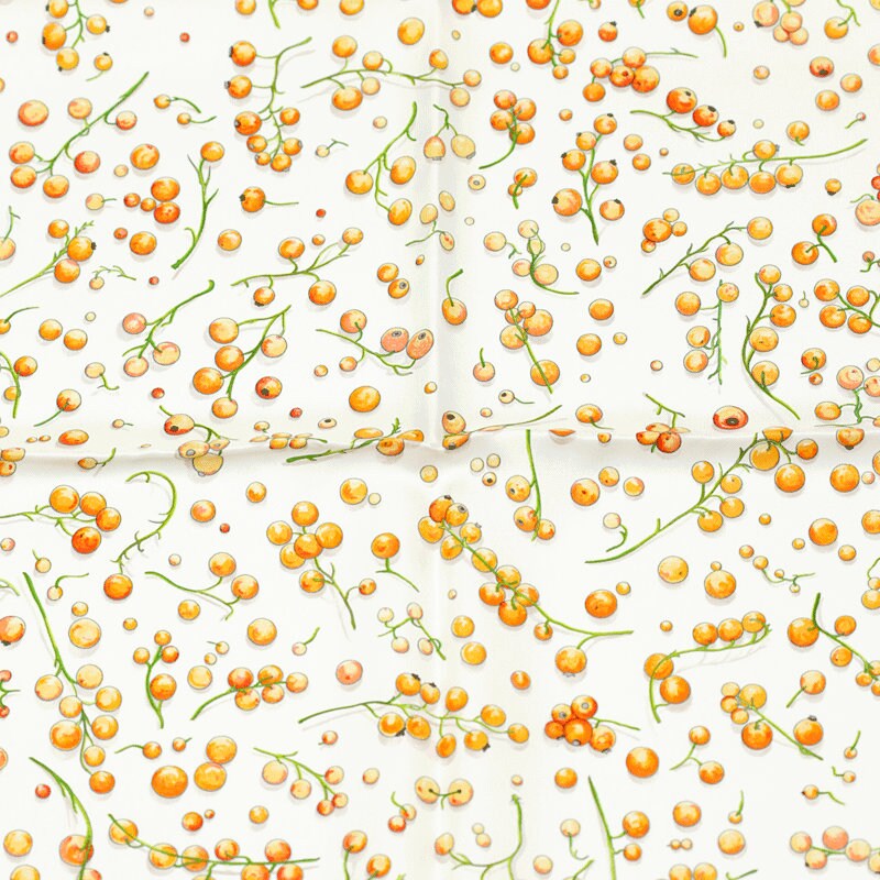 Hermes Scarf "Red Berries" by Leigh P. Cook 90cm Silk