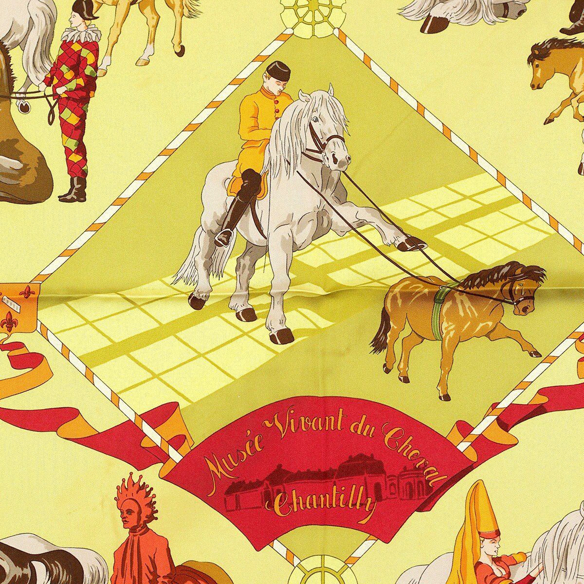 Hermes Scarf "Musee Vivant du Cheval" by Hubert de Watrigant 90cm Silk