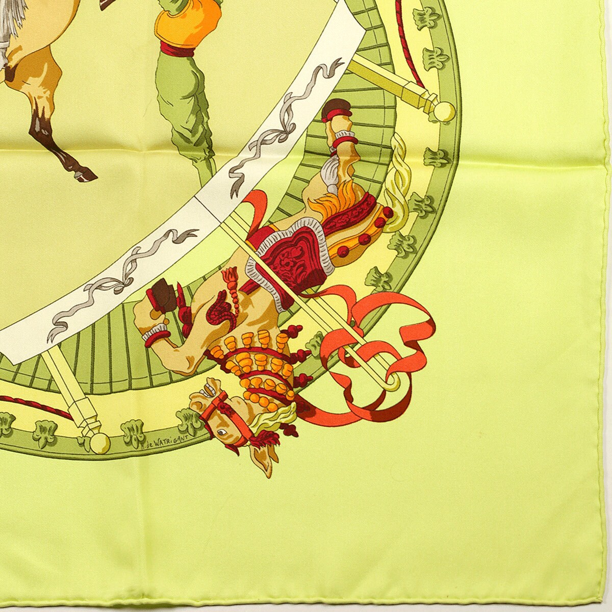 Hermes Scarf "Musee Vivant du Cheval" by Hubert de Watrigant 90cm Silk