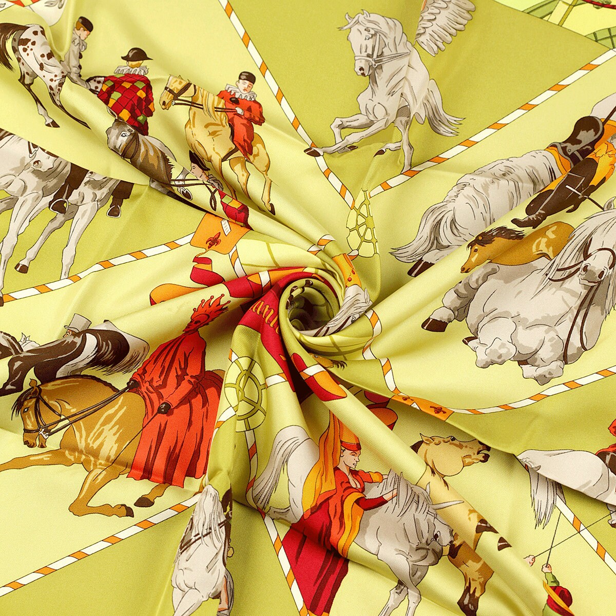 Hermes Scarf "Musee Vivant du Cheval" by Hubert de Watrigant 90cm Silk