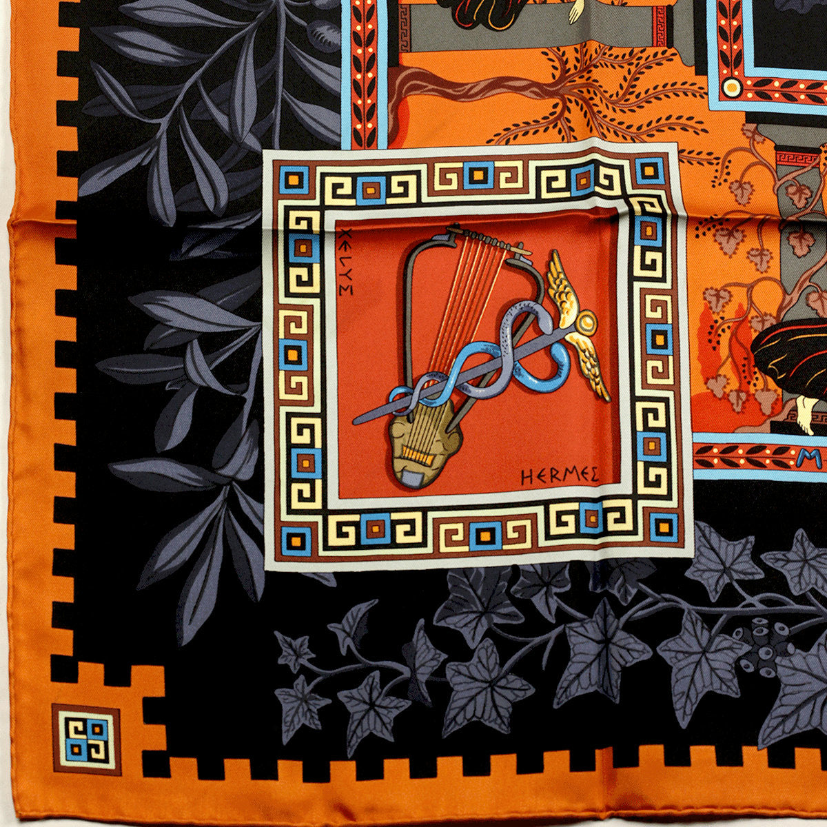 Hermes Scarf "Musique des Dieux" by Claudia Stuhlhofer Mayr 90cm Silk