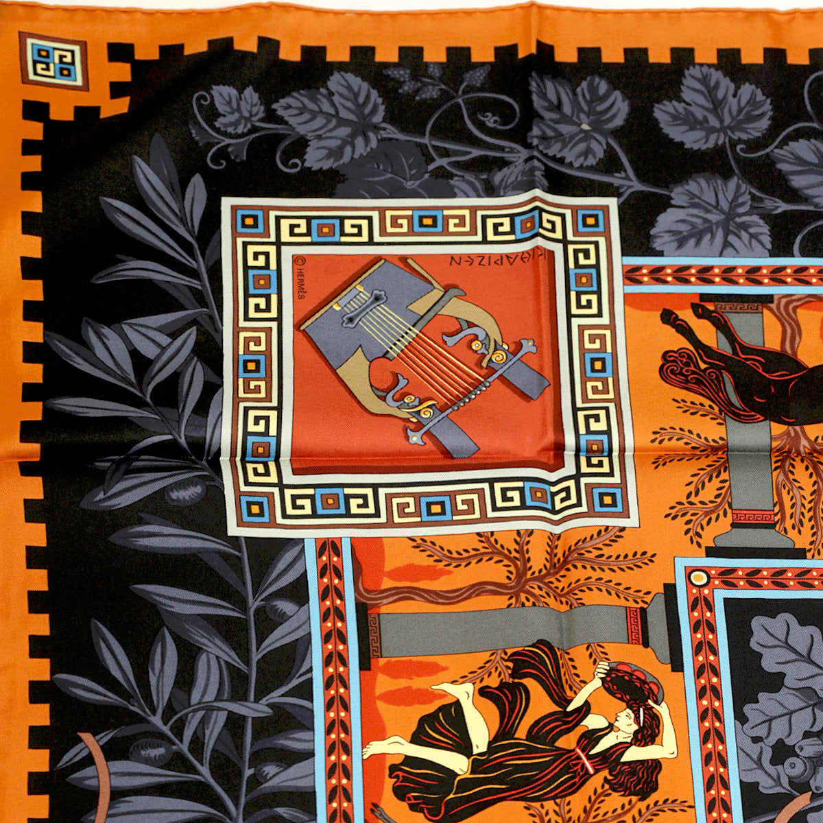 Hermes Scarf "Musique des Dieux" by Claudia Stuhlhofer Mayr 90cm Silk