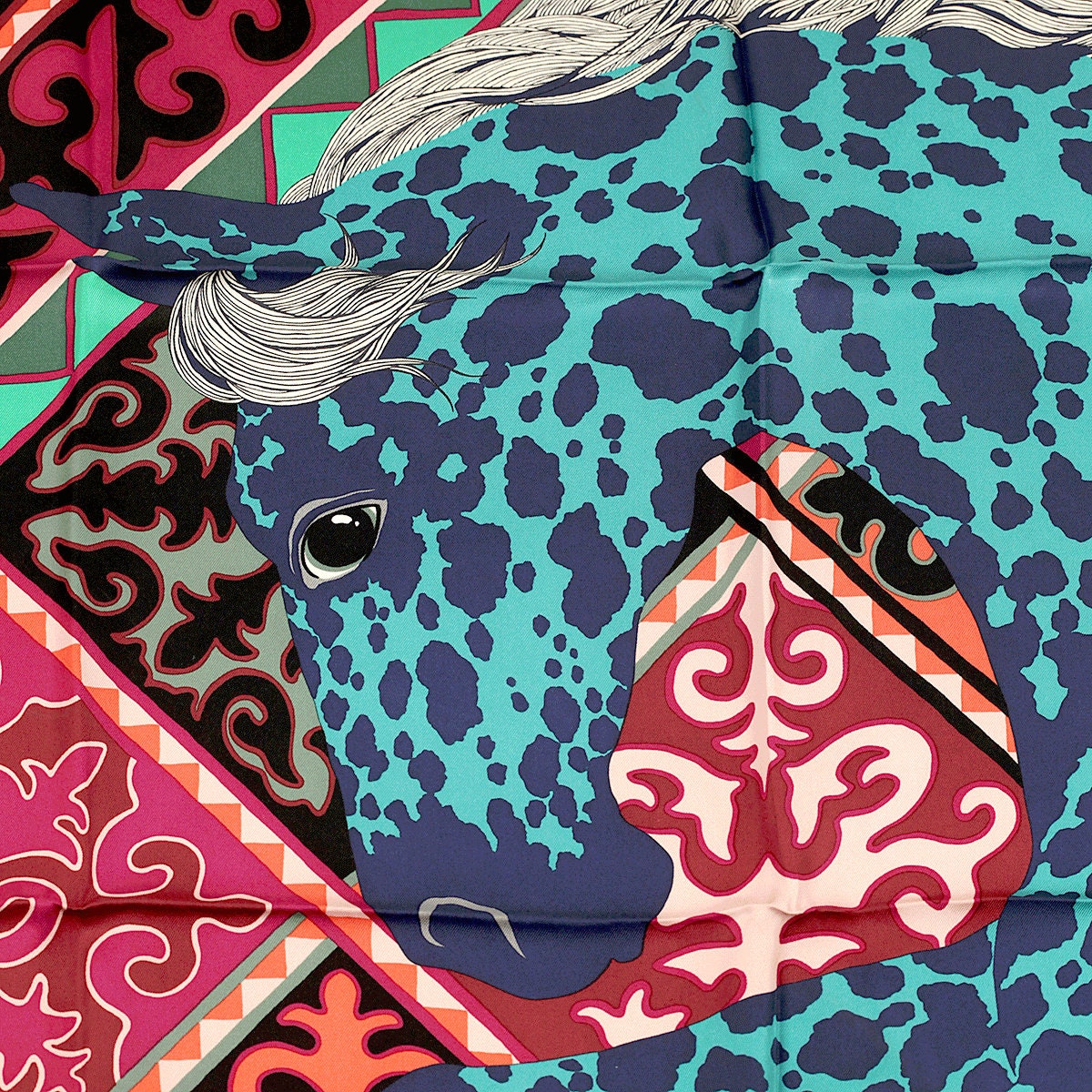 Hermes Scarf "Appaloosa des Steppes" by Alice Shirley 90cm Silk | Grail