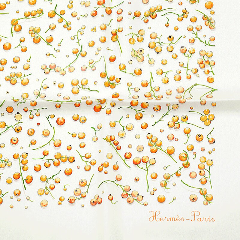 Hermes Scarf "Red Berries" by Leigh P. Cook 90cm Silk