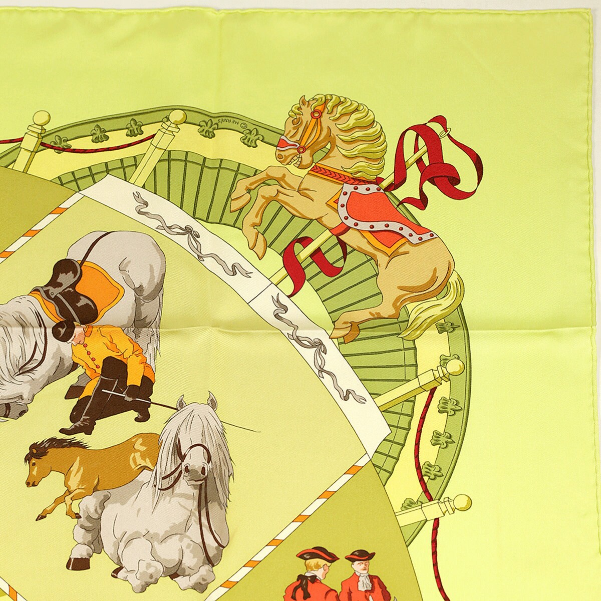 Hermes Scarf "Musee Vivant du Cheval" by Hubert de Watrigant 90cm Silk