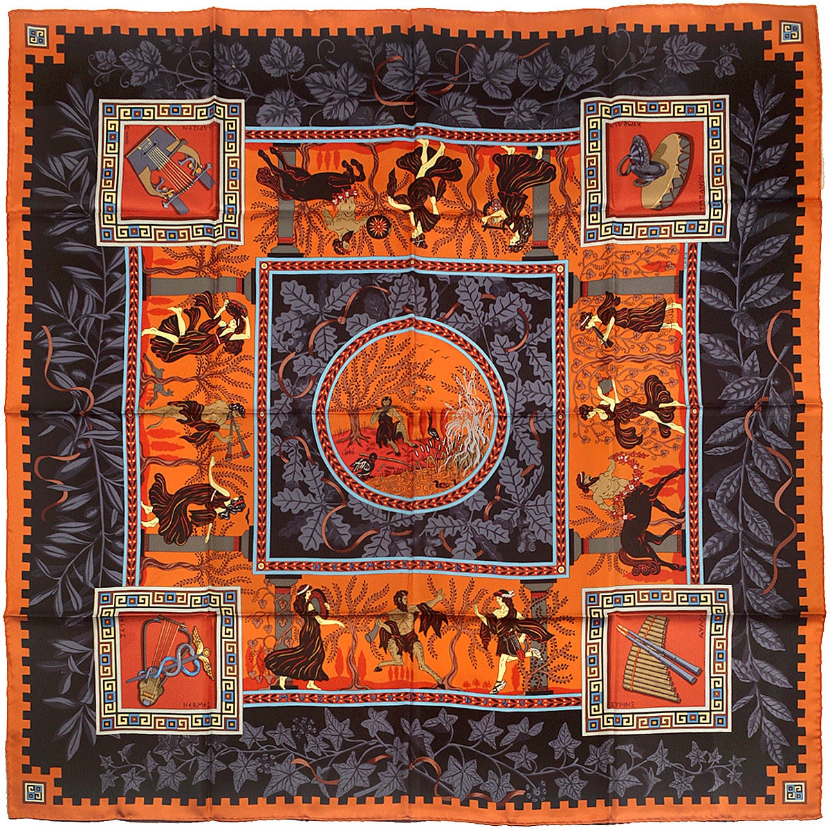 Hermes Scarf "Musique des Dieux" by Claudia Stuhlhofer Mayr 90cm Silk