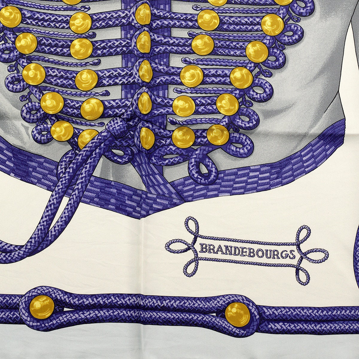 Hermes Scarf "Brandebourgs" by Caty Latham Vintage 90cm Silk | Foulard Carre