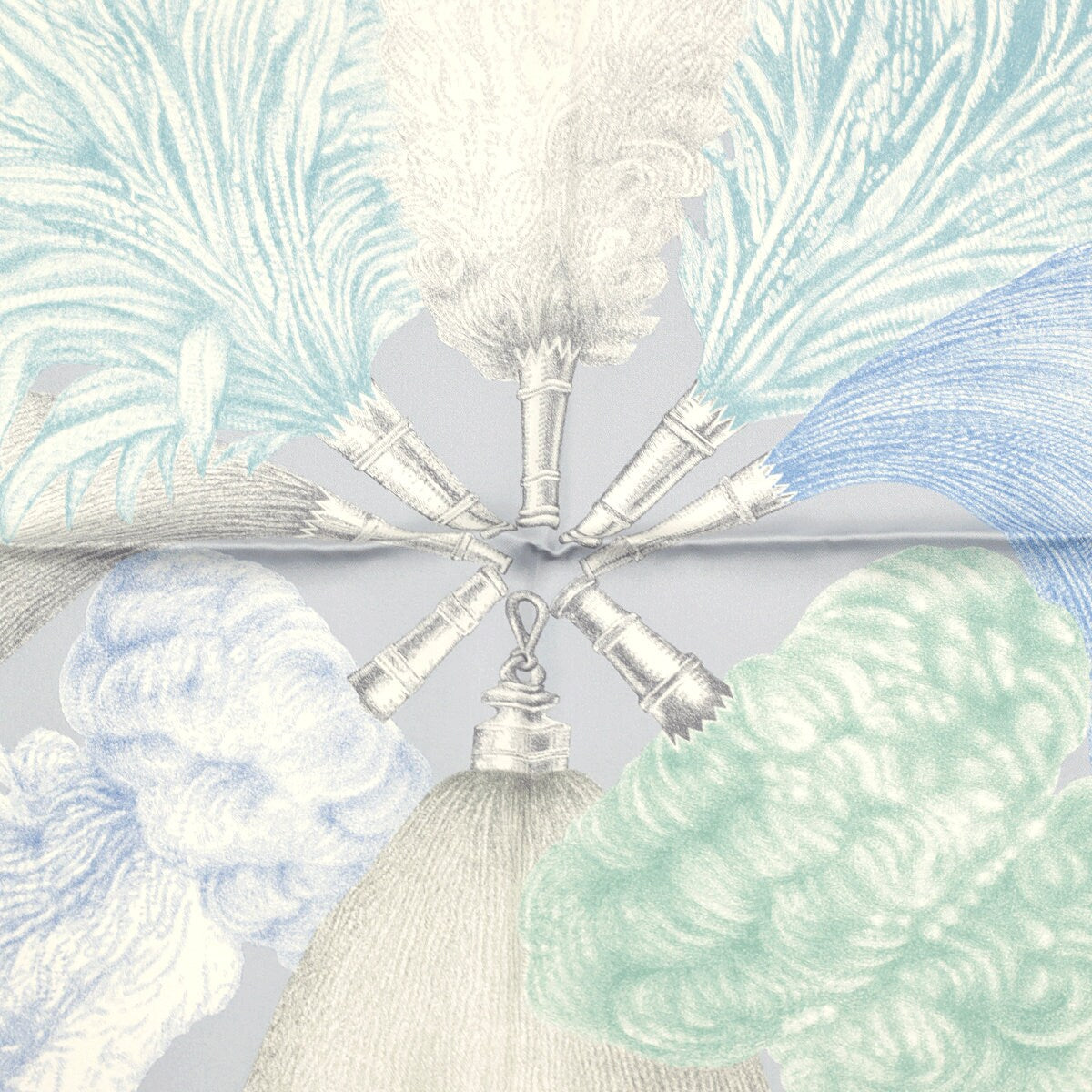 Hermes Scarf "Plumets et Panaches" by Florence Manlik 90cm Silk