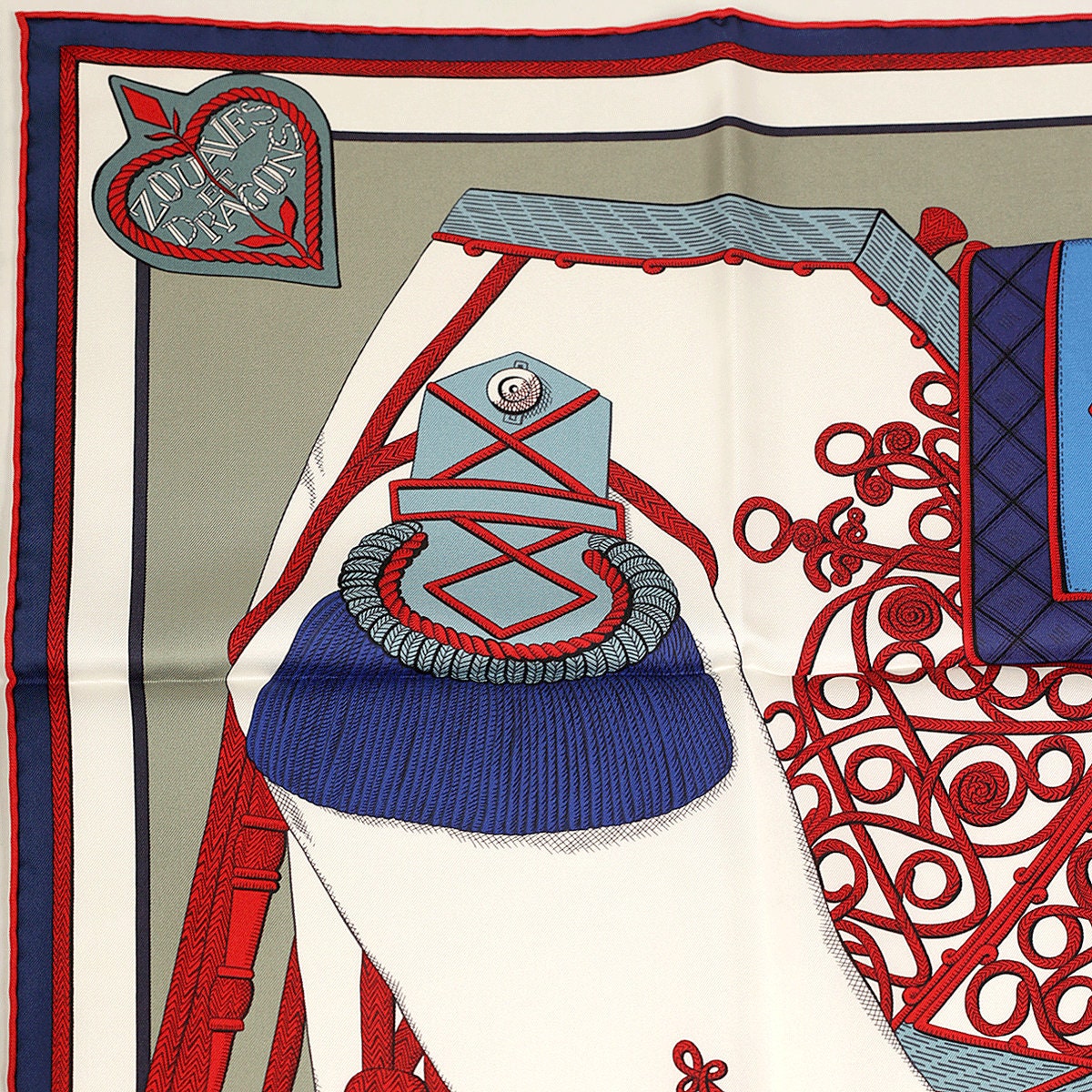 Hermes Scarf "Zouaves et Dragons" by Virginie Jamin 90cm Silk