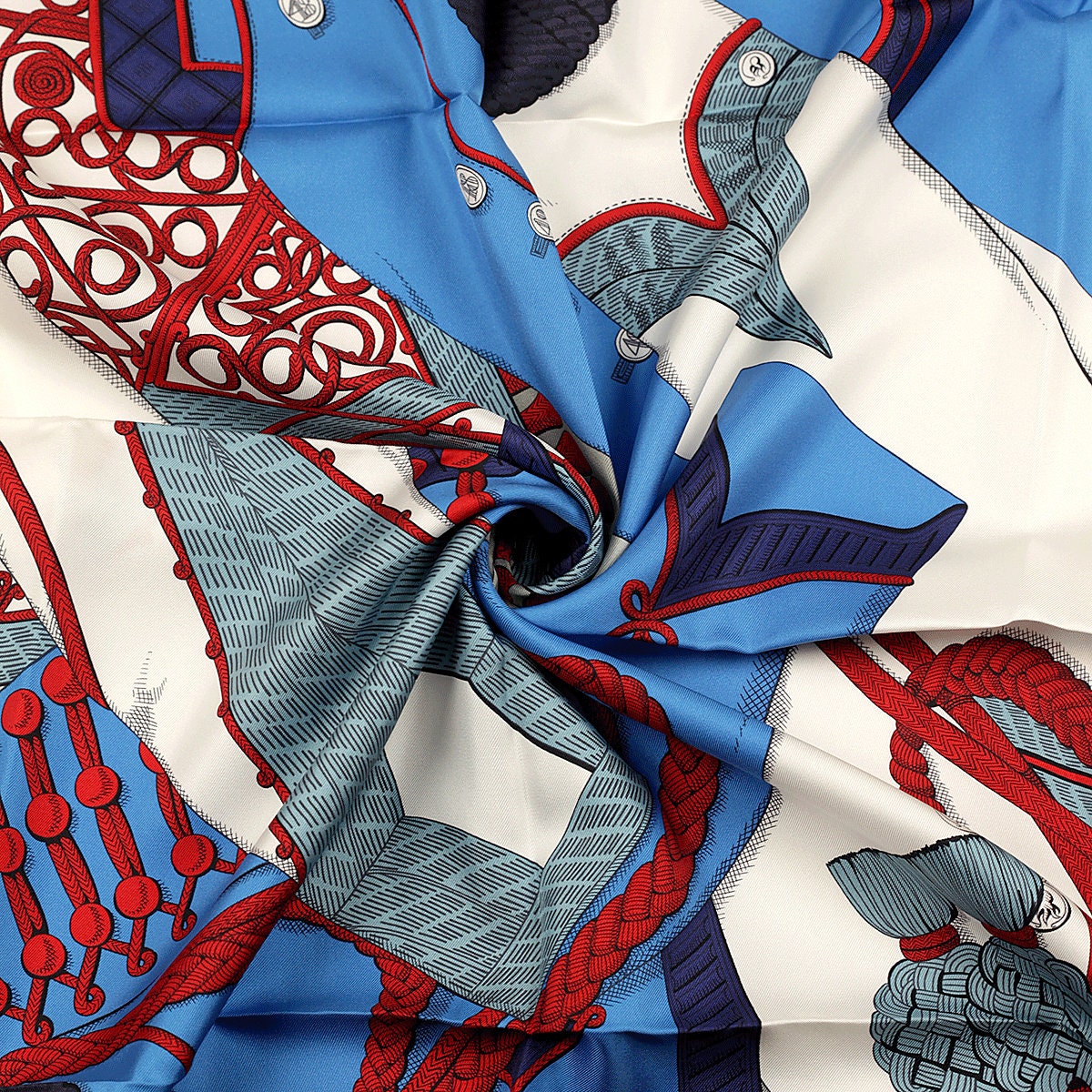 Hermes Scarf "Zouaves et Dragons" by Virginie Jamin 90cm Silk