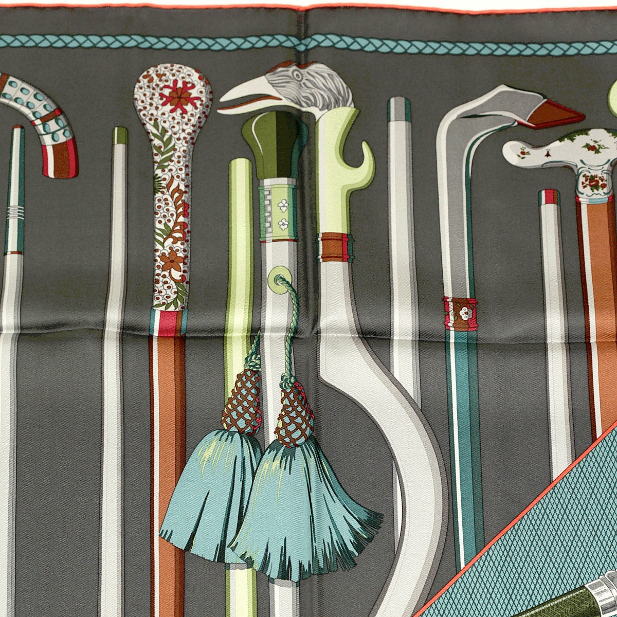 Hermes Scarf "Les Cannes" by Virginie Jamin 90cm Silk