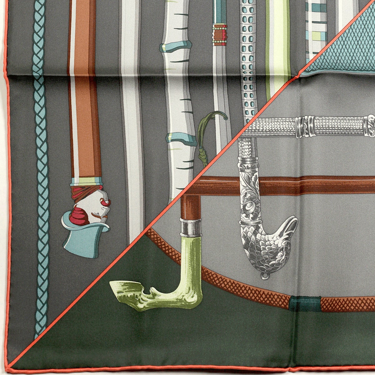 Hermes Scarf "Les Cannes" by Virginie Jamin 90cm Silk