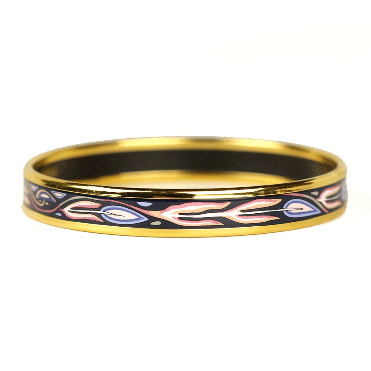 Hermes Bracelet Enamel Gold 65 Narrow