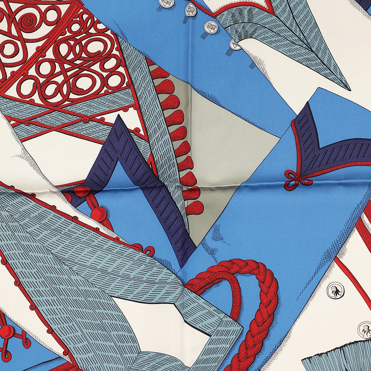 Hermes Scarf "Zouaves et Dragons" by Virginie Jamin 90cm Silk