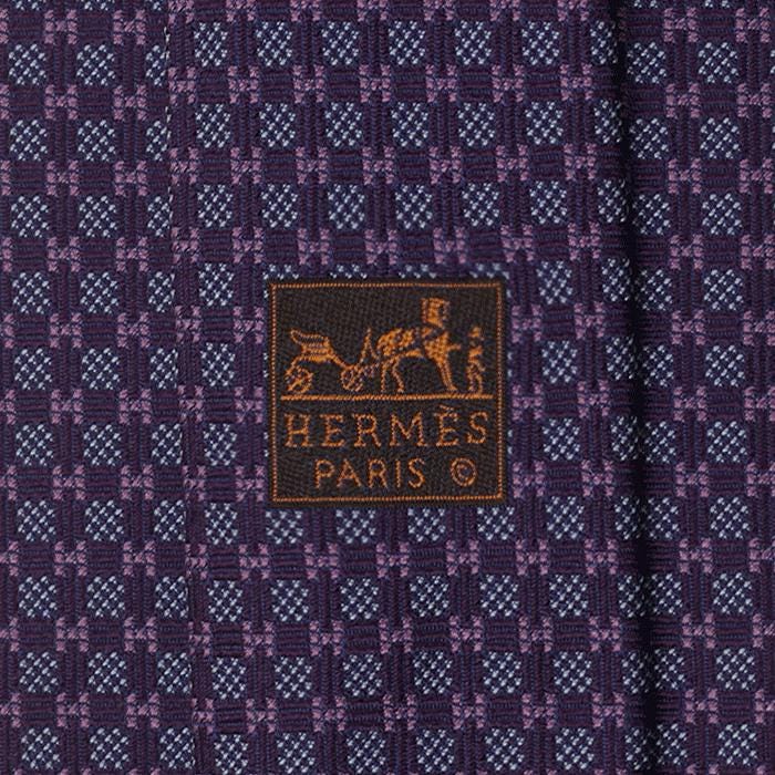 Hermes Men's Heavy Silk Tie Geometric Pattern 659189T | Necktie Cravate