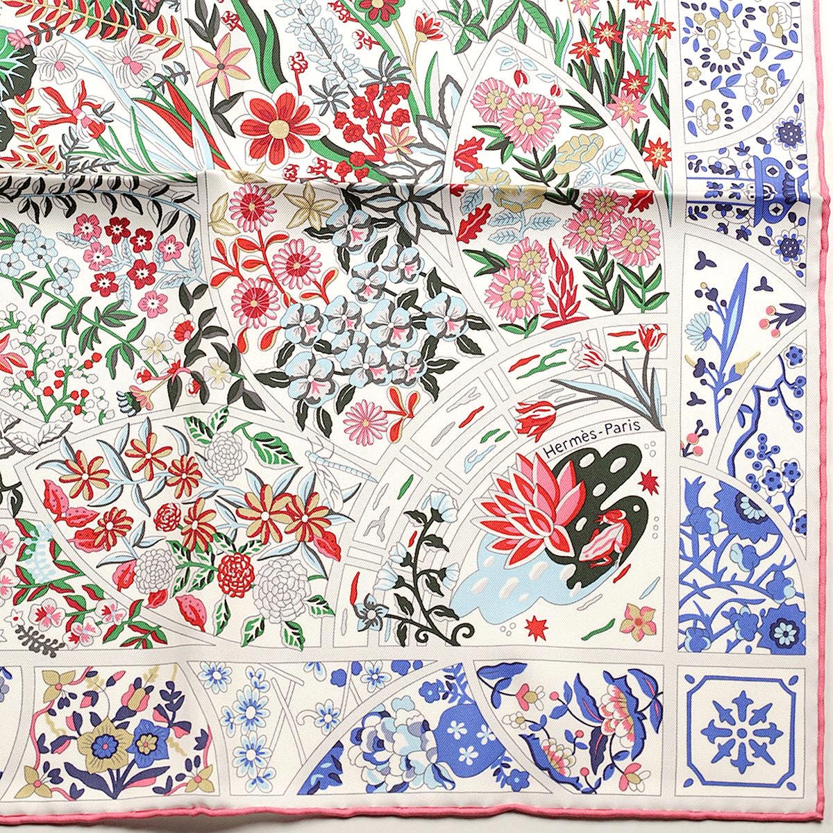 Hermes Scarf "Fleurs de Giverny" by Christine Henry 90cm Silk