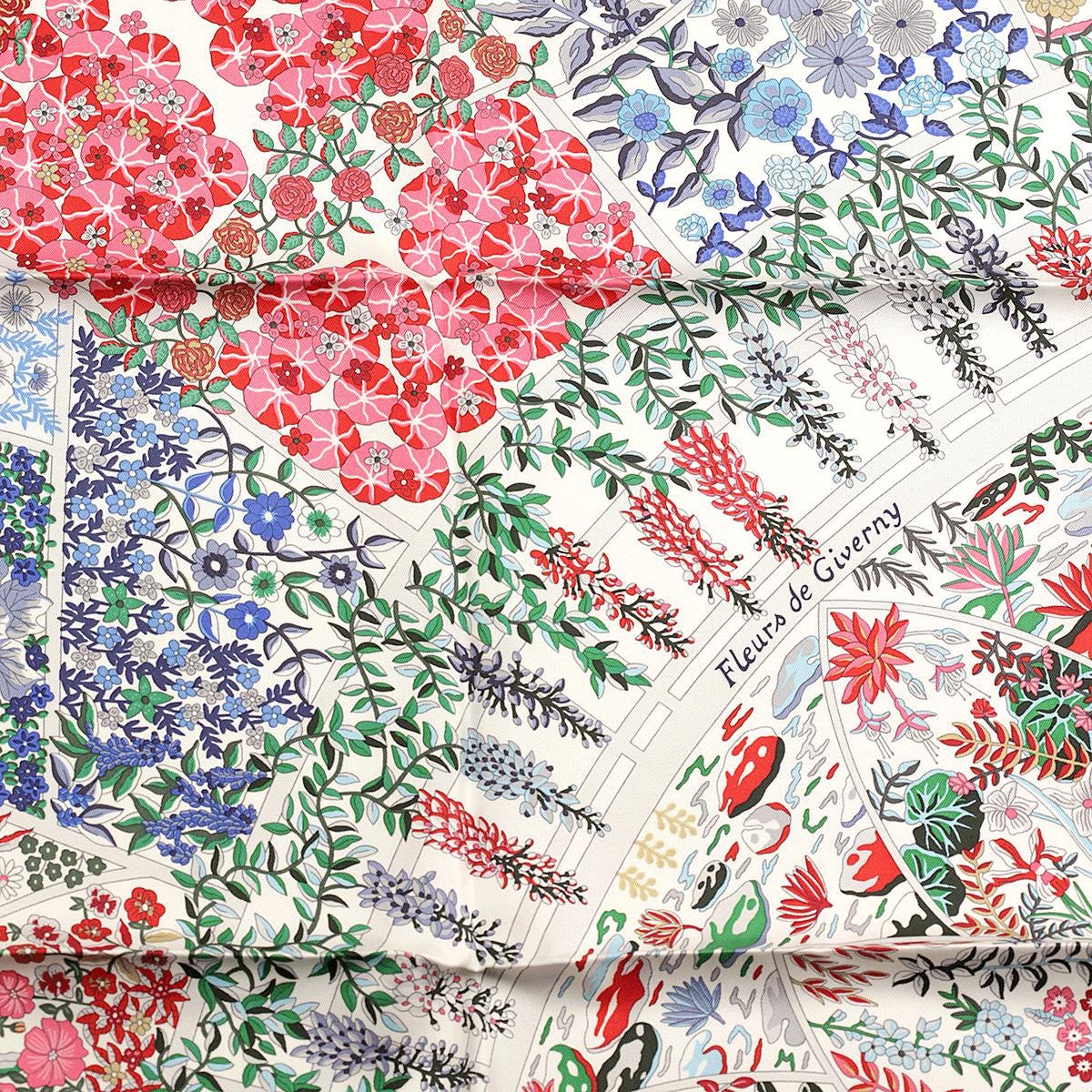 Hermes Scarf "Fleurs de Giverny" by Christine Henry 90cm Silk