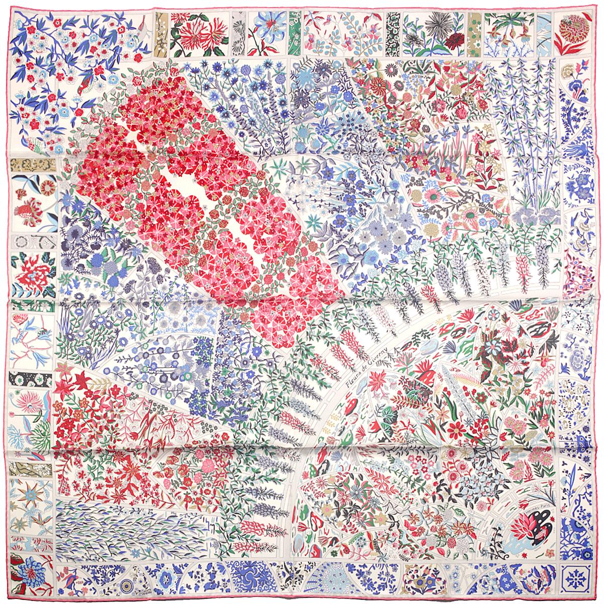 Hermes Scarf "Fleurs de Giverny" by Christine Henry 90cm Silk