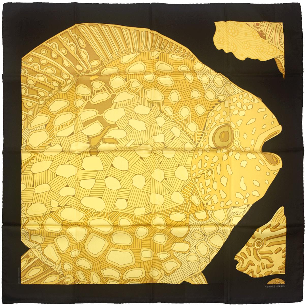 Hermes Scarf "Grands Fonds II" by Annie Faivre 90cm Silk