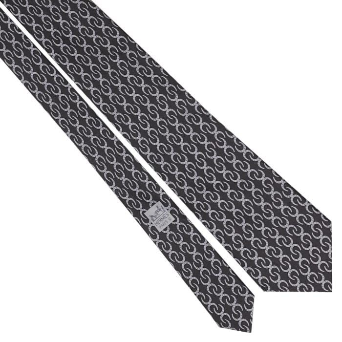 Hermes Men's Silk Tie Horseshoe Pattern 5404