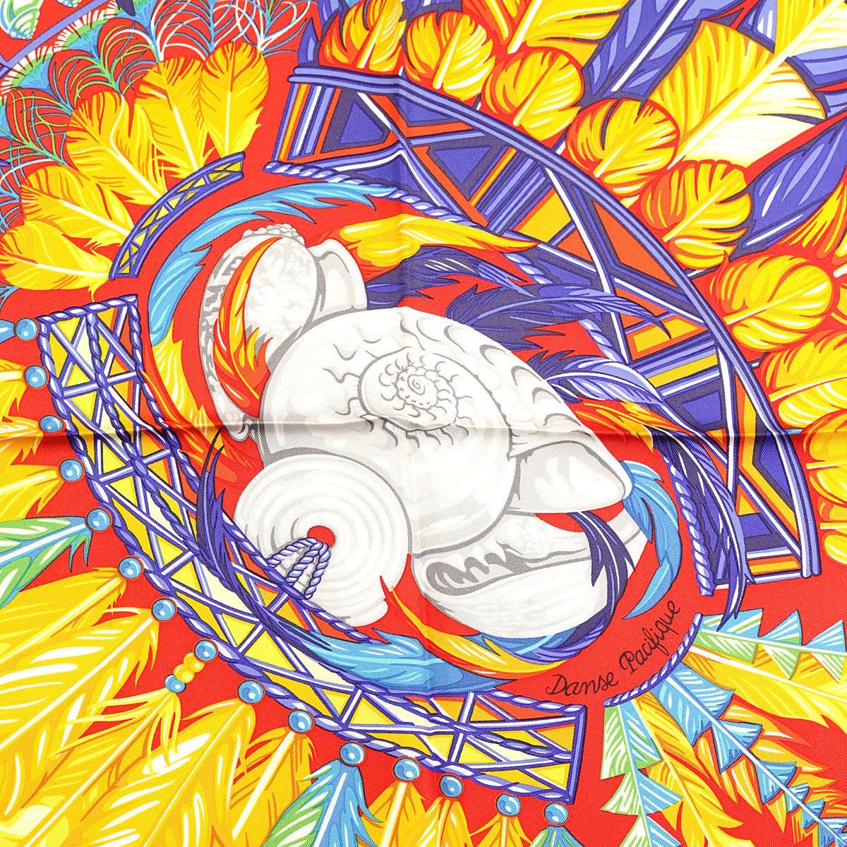 Hermes Scarf "Danse Pacifique" by Laurence Bourthoumieux 90cm Silk