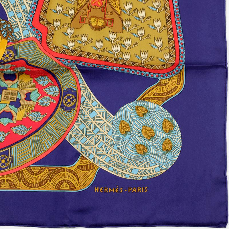 Hermes Scarf "Art des Steppes" by Annie Faivre 90cm Silk | Foulard Carre