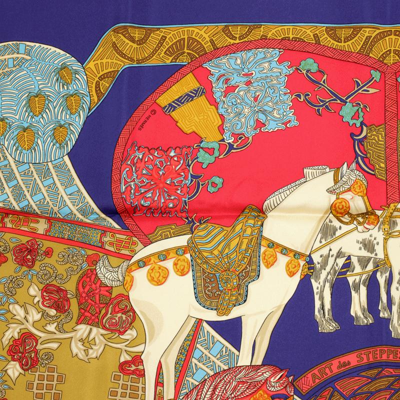 Hermes Scarf "Art des Steppes" by Annie Faivre 90cm Silk | Foulard Carre