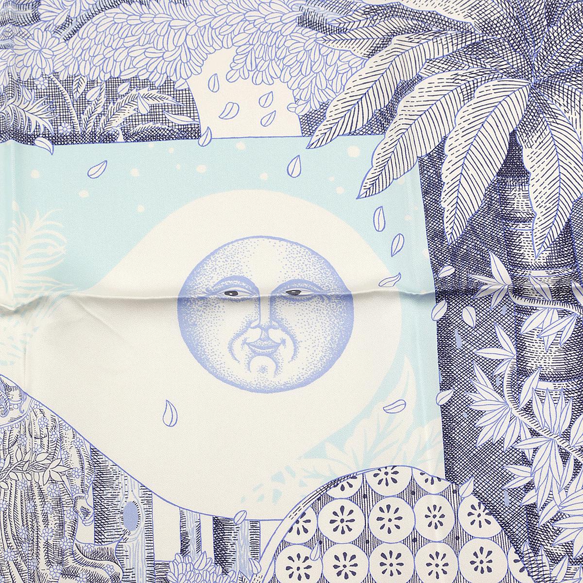 Hermes Scarf "Acte III, Scene I, La Clairiere" by Édouard Baribeaud 90cm Silk