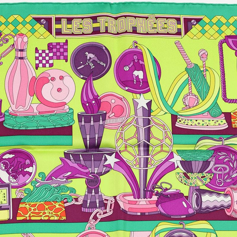 Hermes Scarf "Les Trophees" by Pierre Marie 90cm Silk | NWT