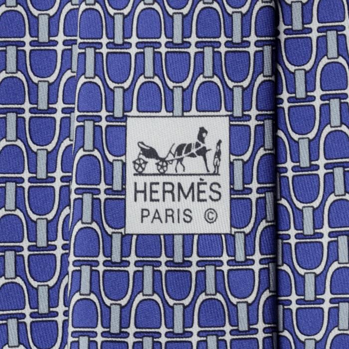 Hermes Men's Silk Tie Geometric Pattern 5362