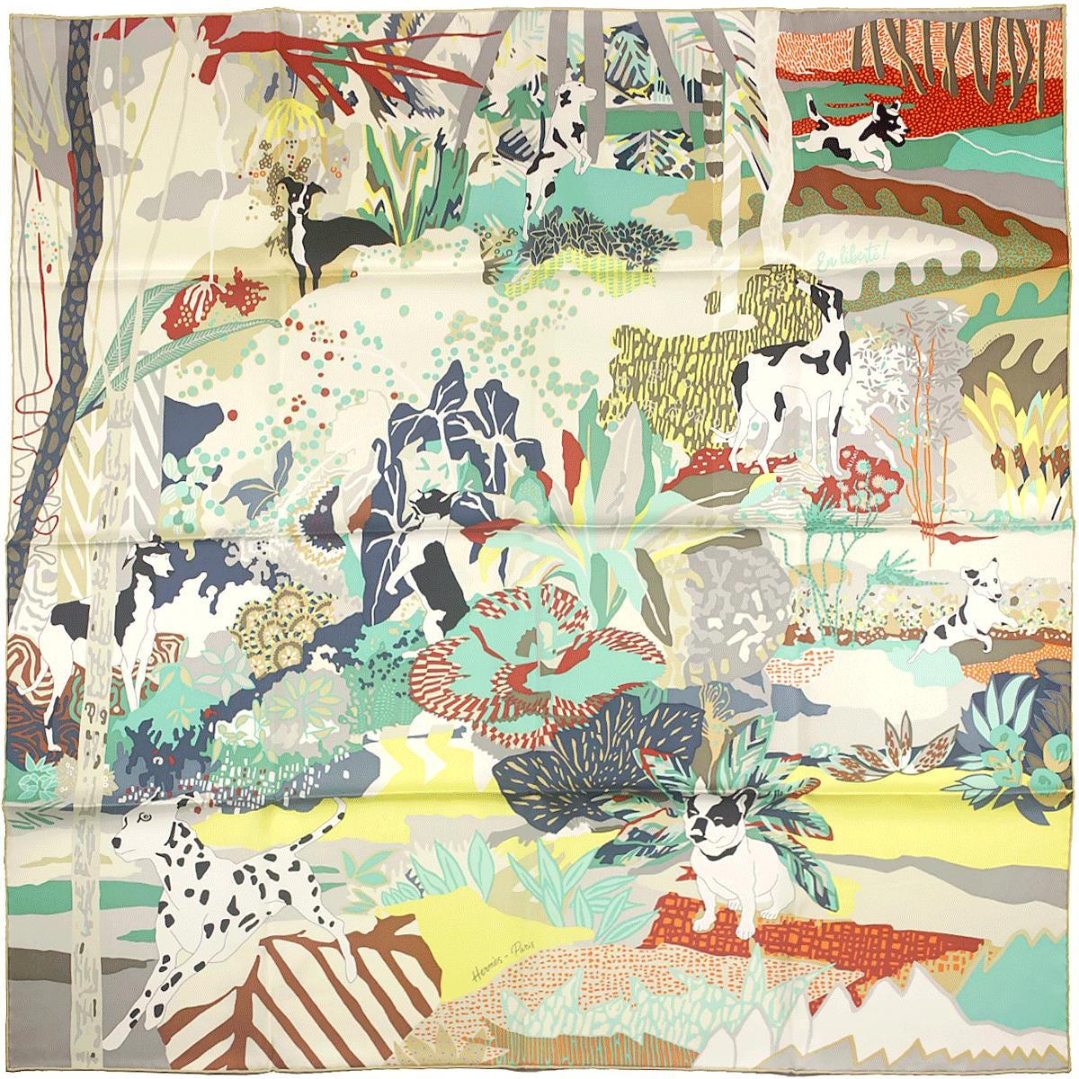 Hermes Scarf "En Liberte!" by Carine Brancowitz 90cm Silk | NWT