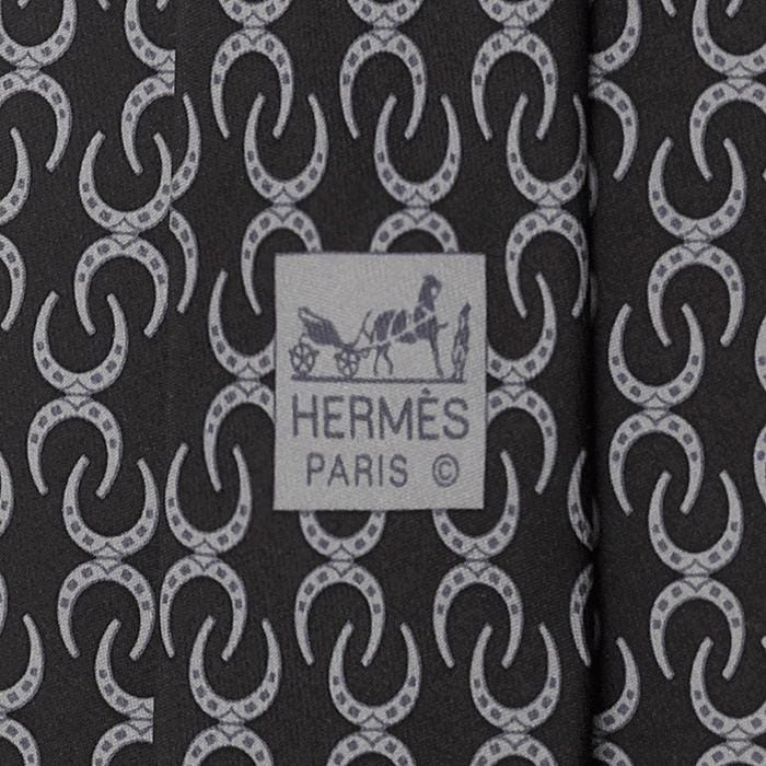 Hermes Men's Silk Tie Horseshoe Pattern 5404