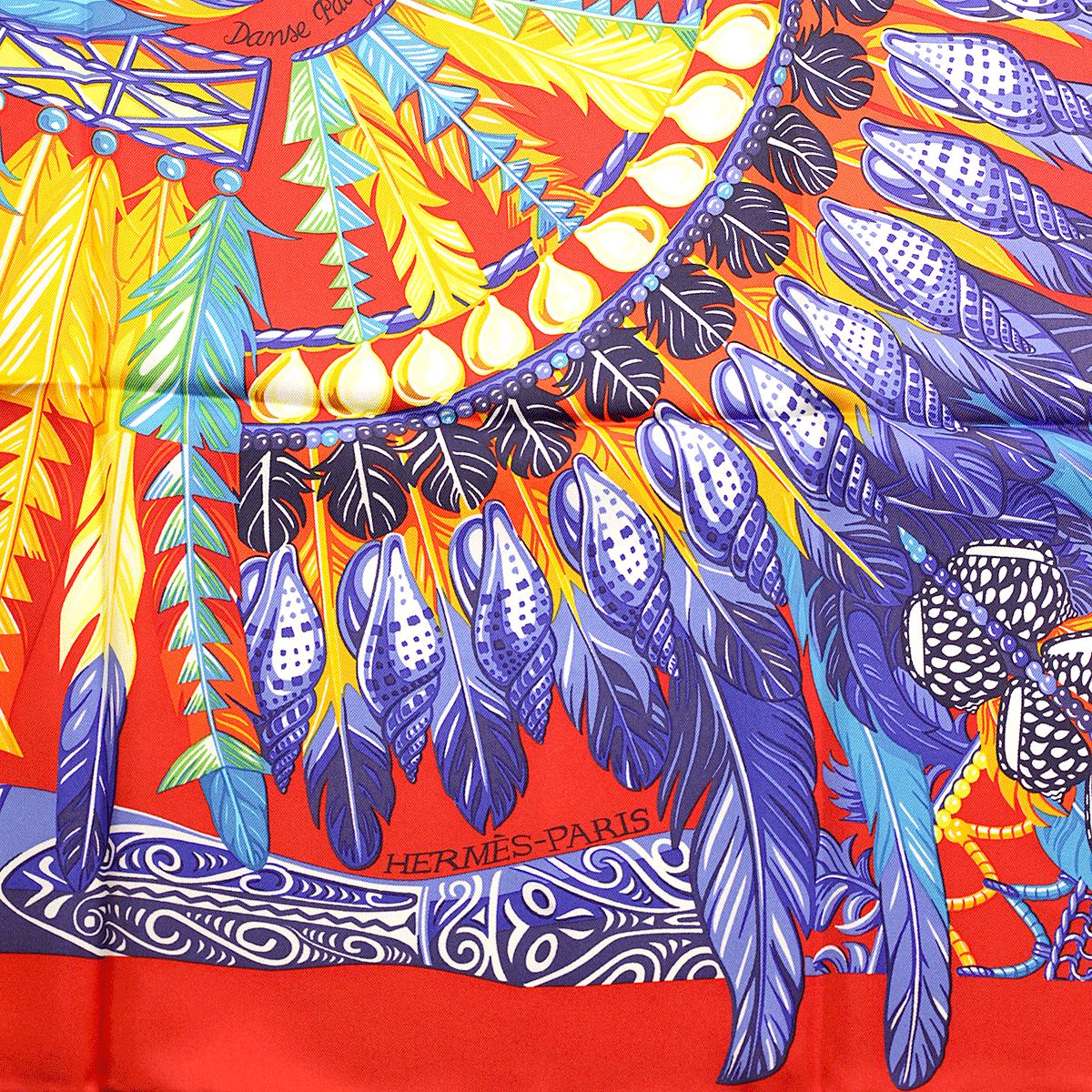 Hermes Scarf "Danse Pacifique" by Laurence Bourthoumieux 90cm Silk