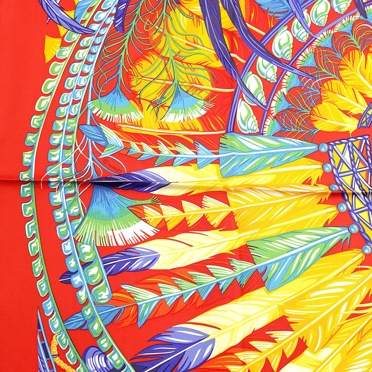 Hermes Scarf "Danse Pacifique" by Laurence Bourthoumieux 90cm Silk