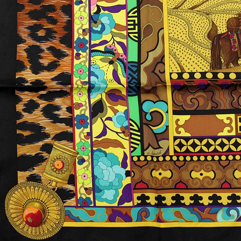 Hermes Scarf "La Femme Aux Semelles de Vent" by Aline Honoré 90cm Silk