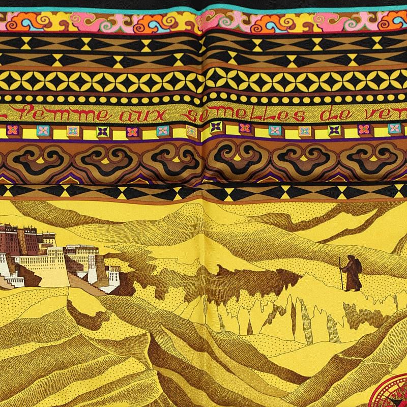 Hermes Scarf "La Femme Aux Semelles de Vent" by Aline Honoré 90cm Silk
