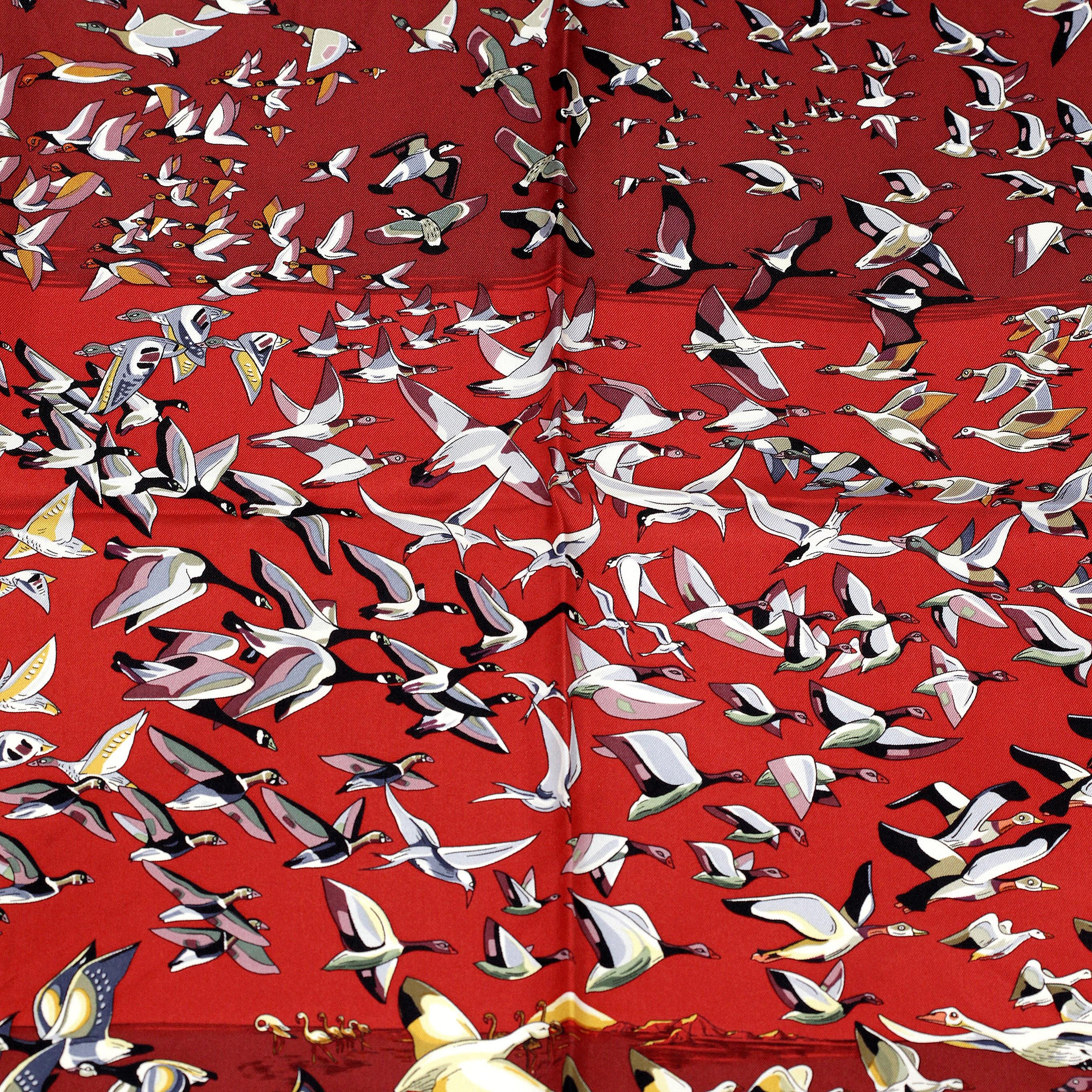 Hermes Scarf "Libres Comme l'Air" by Annie Faivre 90cm Silk | Carre Foulard