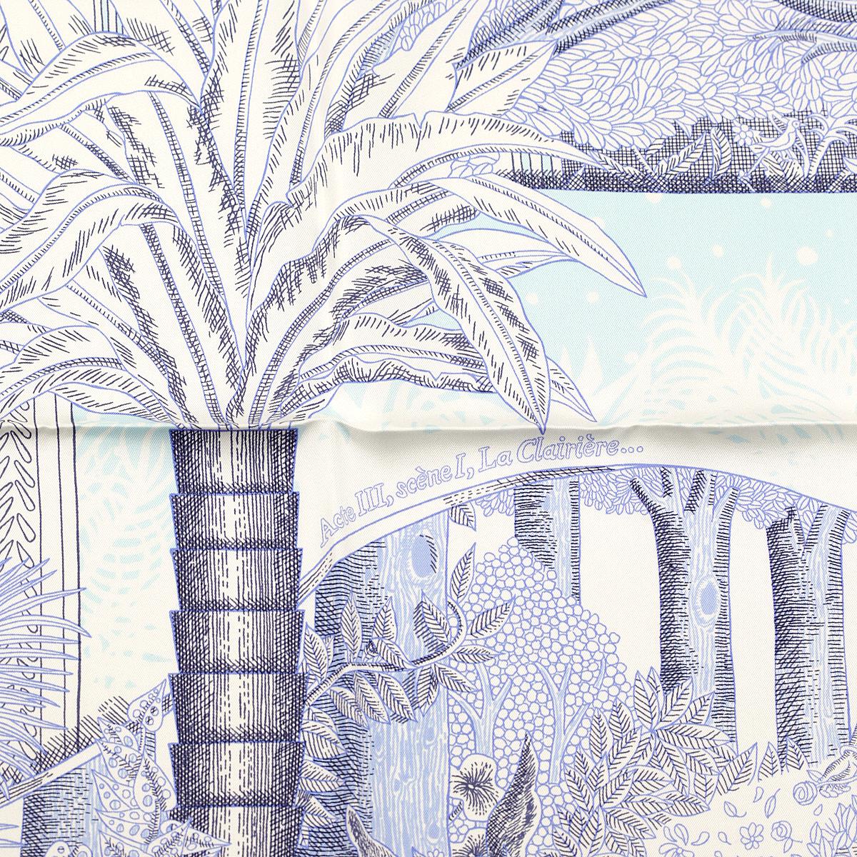 Hermes Scarf "Acte III, Scene I, La Clairiere" by Édouard Baribeaud 90cm Silk