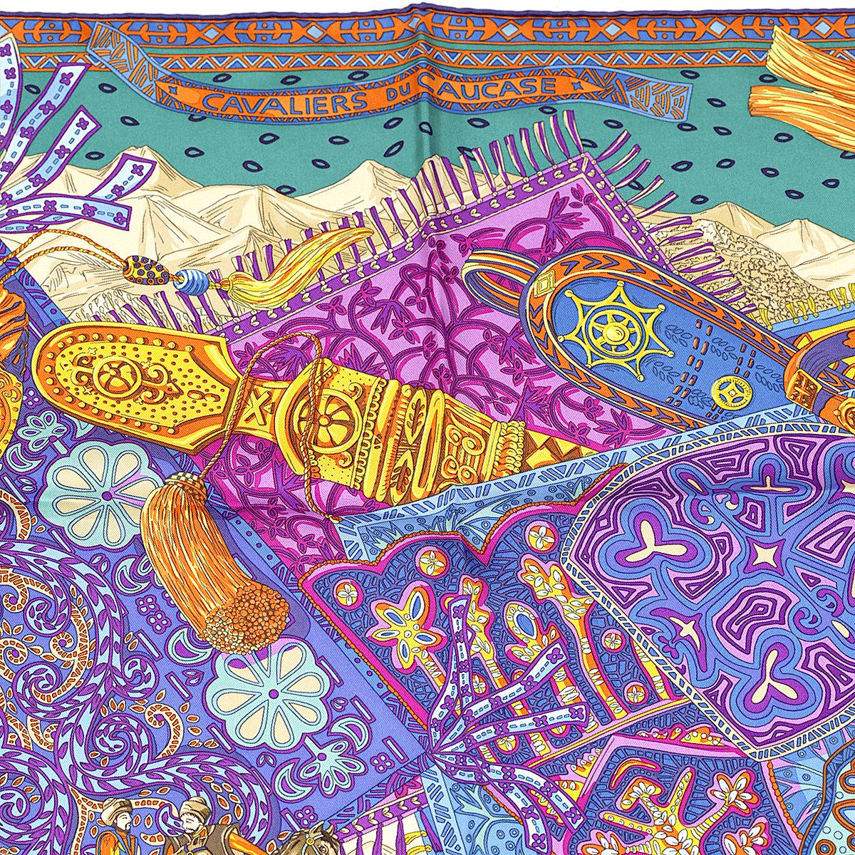 Hermes Scarf "Cavaliers du Caucase" by Annie Faivre 90cm Silk | Carre Foulard