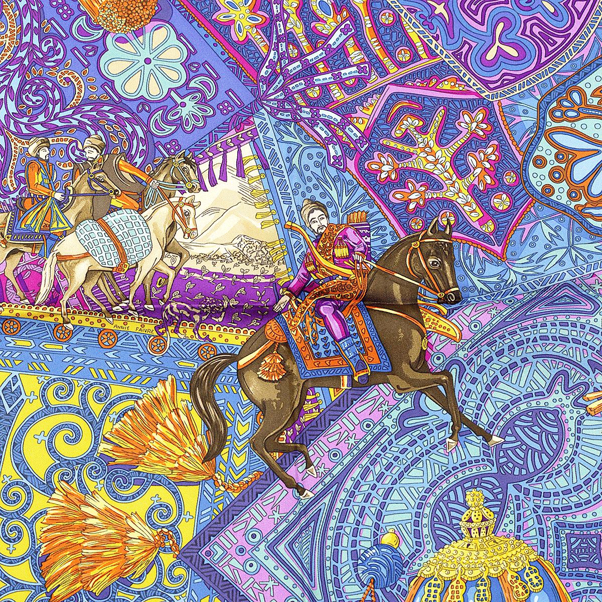 Hermes Scarf "Cavaliers du Caucase" by Annie Faivre 90cm Silk | Carre Foulard