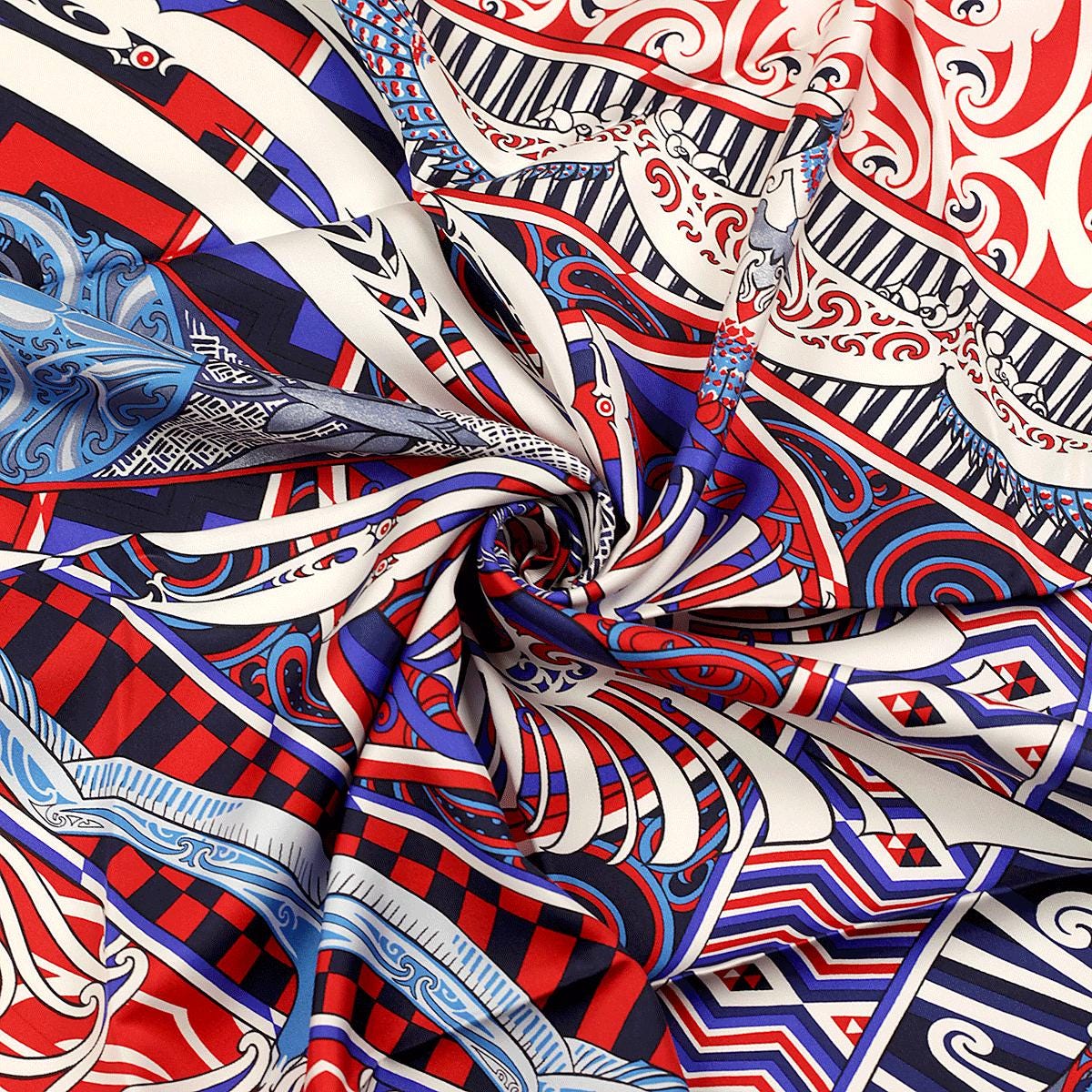 Hermes Scarf "Kawa Ora" by Te Rangitu Netana 90cm Silk