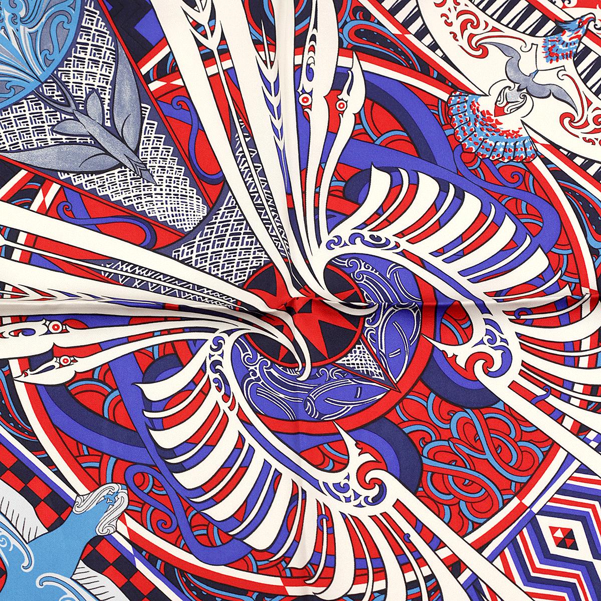 Hermes Scarf "Kawa Ora" by Te Rangitu Netana 90cm Silk