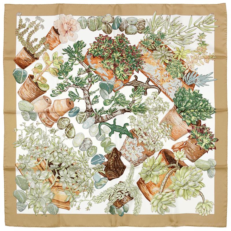 Hermes Scarf "Jardin Secret" by Valerie Dawlat Dumoulin 90cm Silk | Carre Foulard