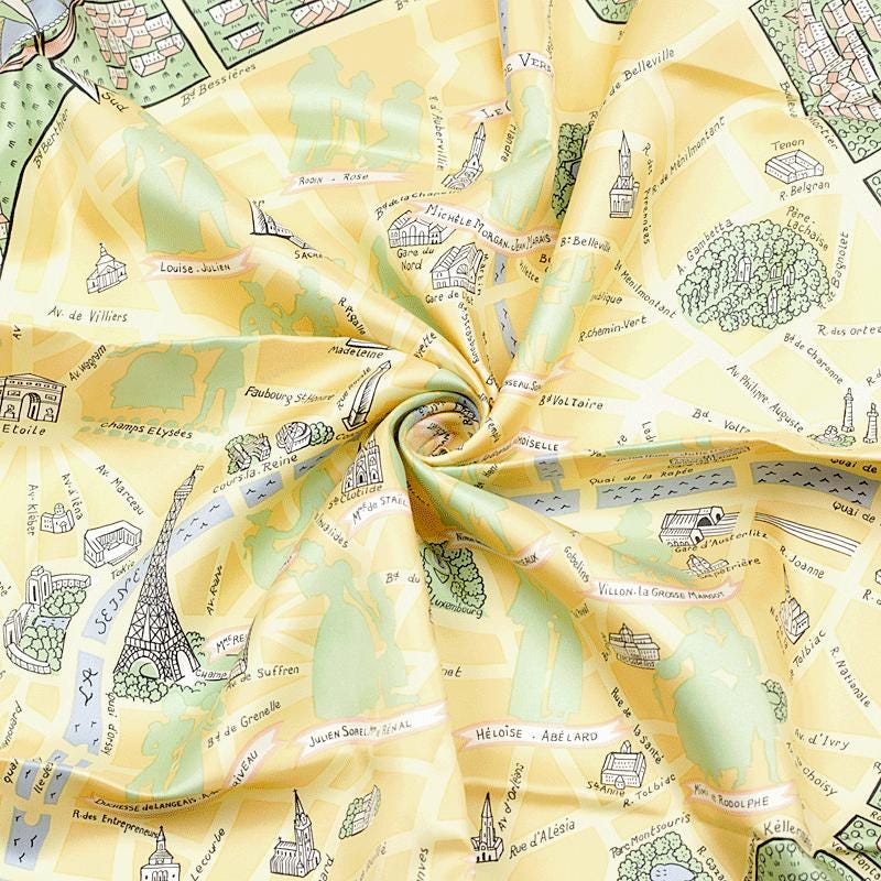 Hermes Scarf "Les Amoureux de Paris" by Maurice Tranchant 90cm Silk | Foulard Carre