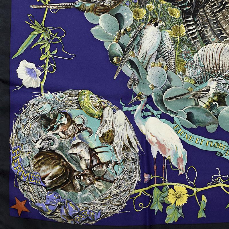 Hermes Scarf "Faune et Flora du Texas" by Kermit Oliver 90cm Silk | GRAIL Carre Foulard