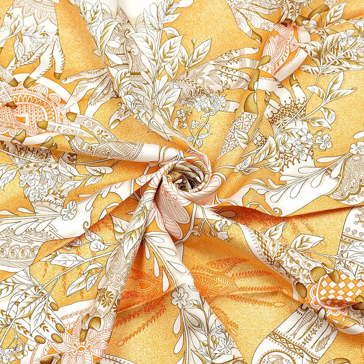 Hermes Scarf "Chants du Henne" by Laurence Bourthoumieux 90cm Silk | Carre Foulard
