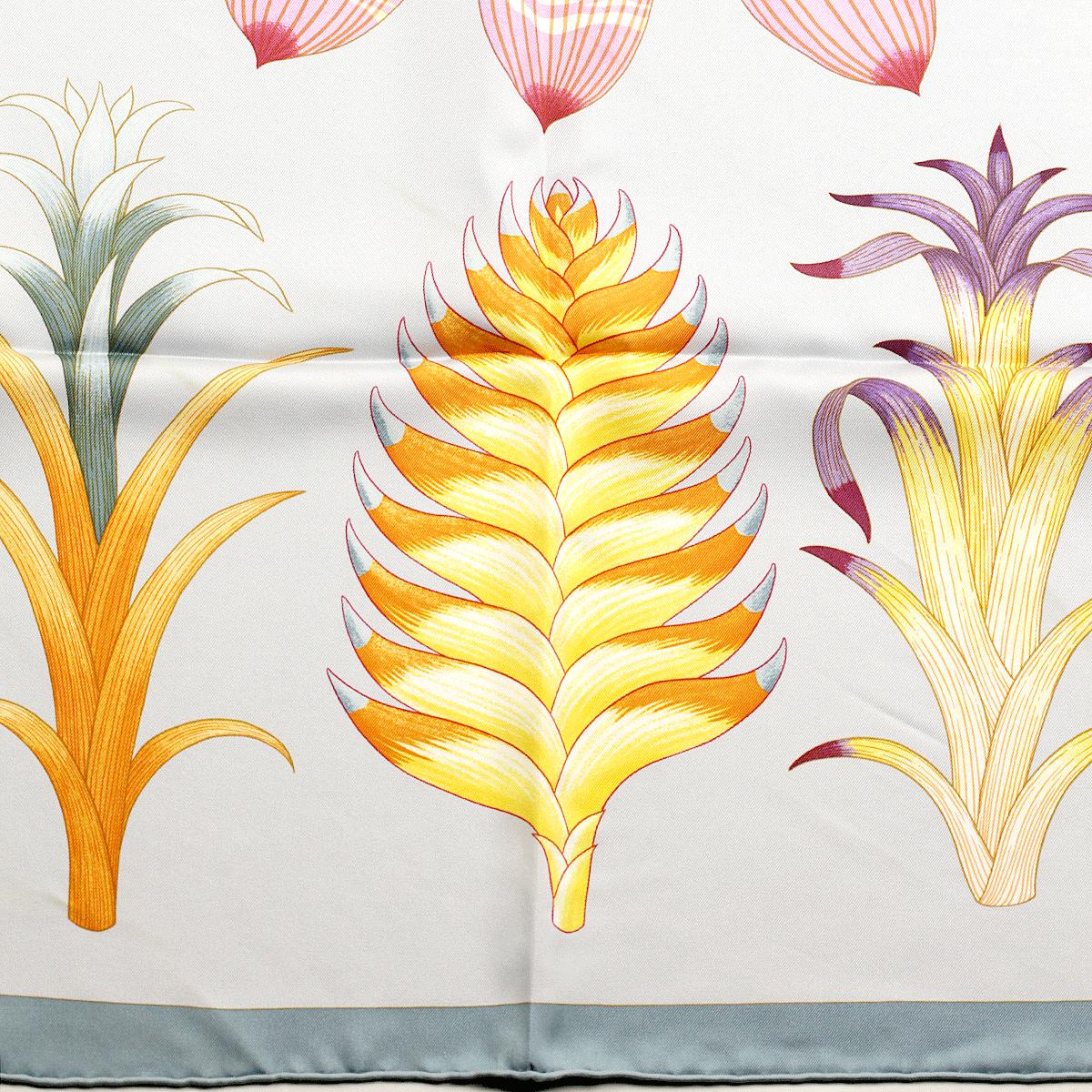 Hermes Scarf "Index Bromeliaceae" by Katie Scott 90cm Silk