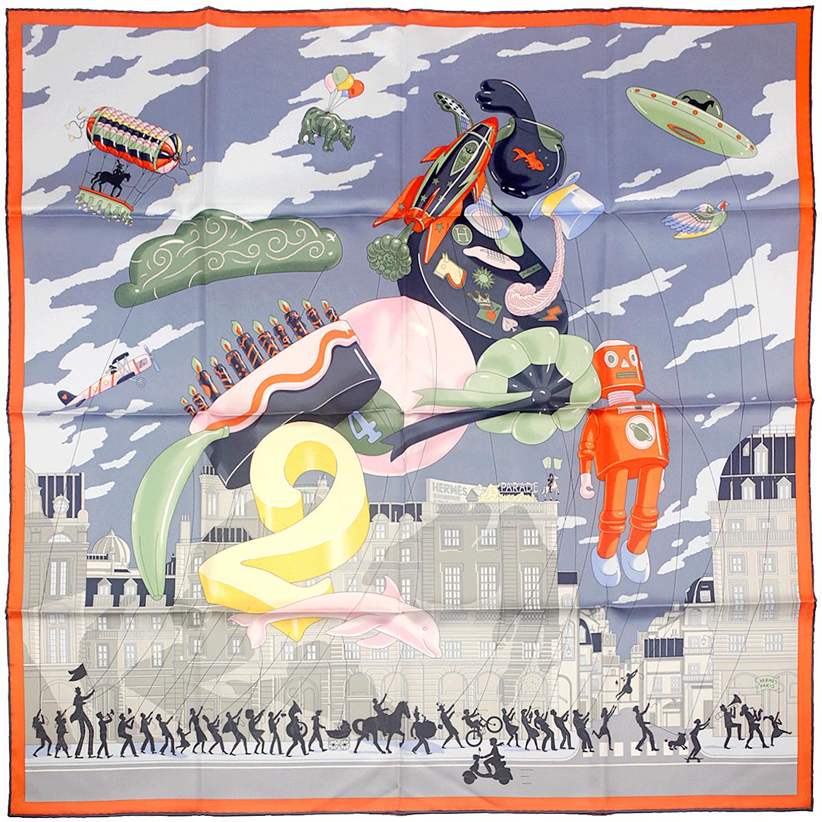 Hermes Scarf "Hermès Parade" by Jonathon Burton 90cm Silk | Carre Foulard