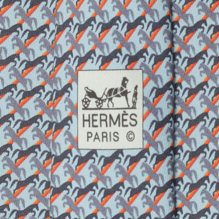 Hermes Men's Silk Tie Mustangs Pattern 5638