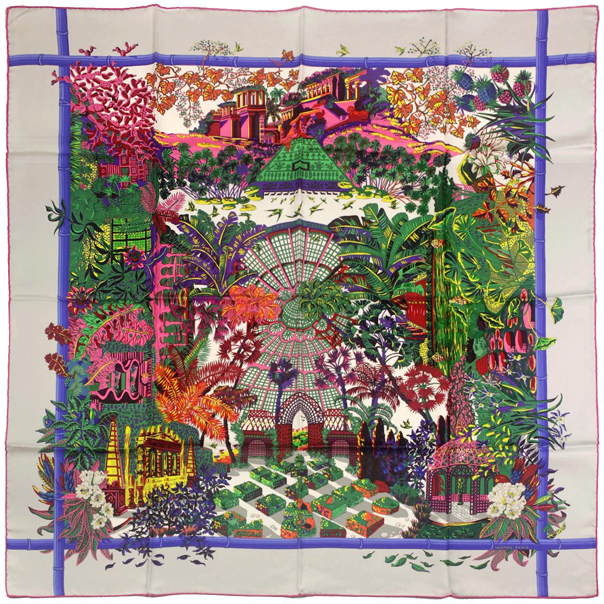 Hermes Scarf "Jardins d'Hiver" by Annie Faivre 90cm Silk | Carre Foulard